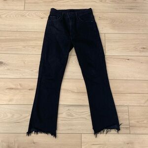 MOTHER high rise black cropped denim jeans size 27